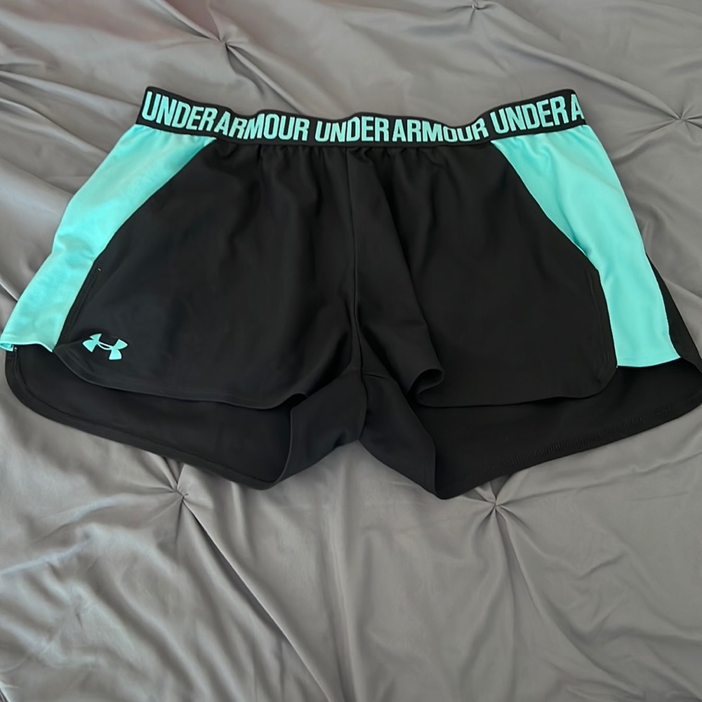 Black and Teal Under Armour Shorts